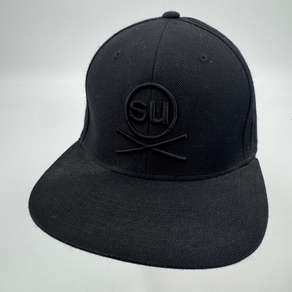 Swimbait Underground Yupoong Snapback Hat‎ Black Embroidered SU Logo Wool Blend